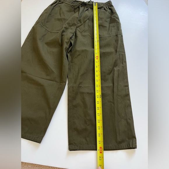 O.N.S. ONS One Nice Shop Cropped Pants Cotton Green Size Large - Picture 9 of 9
